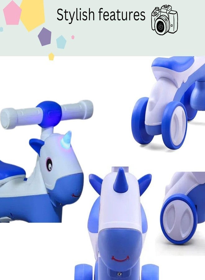 JoyRide JoyRoller Ride-On Toy for Kids | Push Ride with Smooth Wheels, Backrest & Cute Design | Baby Rider for 1-3 Years - Indoor/Outdoor Use (Blue) - Image 5